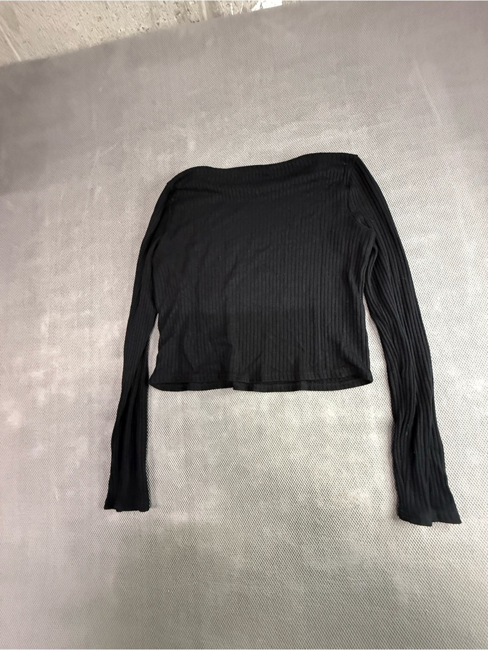 Reformation Black Ribbed crew neck, Long-Sleeve